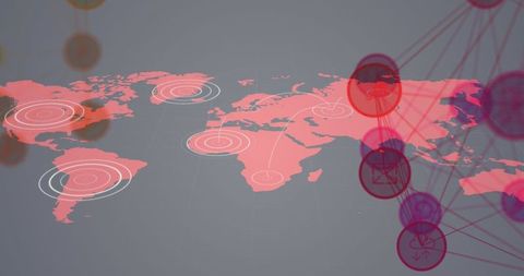 Interactive Global Network Visualization with Digital Data Icons - Download Free Stock Images Pikwizard.com
