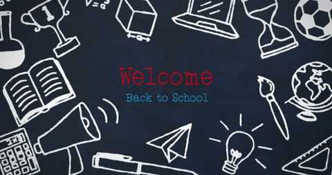Back to School Welcome Banner with Educational Icons