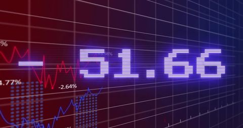 Fluctuating Graphs with Digital Numbers for Financial Data Analysis - Download Free Stock Images Pikwizard.com