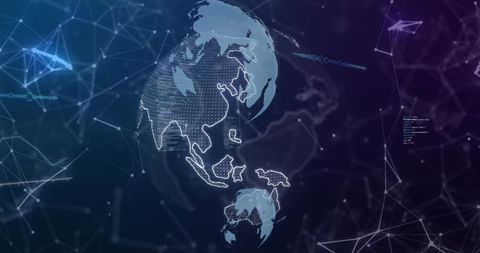 Abstract Global Data Network with Digital Interface - Download Free Stock Images Pikwizard.com