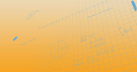 Mathematical Formulas Animating on Yellow Gradient Background