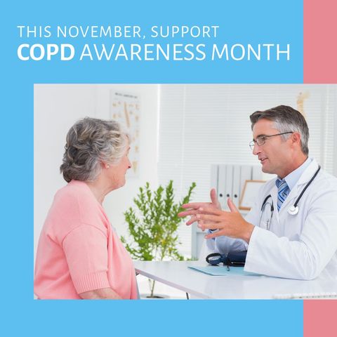 doctor discussing copd awareness with patient for november - Download Free Stock Templates Pikwizard.com