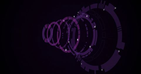 Abstract digital interface with glowing circles