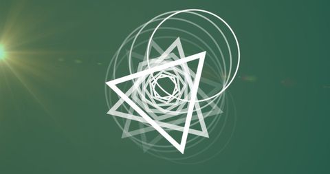 Abstract Geometric Shapes with Light Flare Background