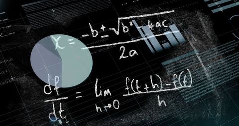 Digital Interface with Mathematical Formulas for Data Analysis - Download Free Stock Images Pikwizard.com