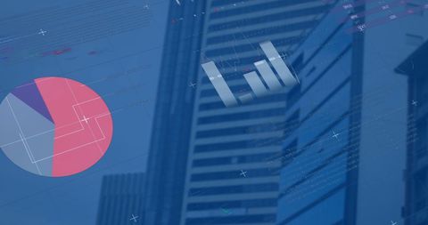 Modern Infographic with Skyscrapers Reflecting Business Growth