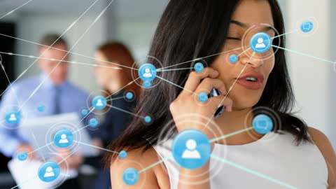 Businesswoman Networking with Digital Technology in Office