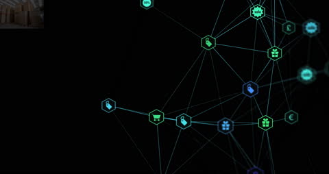 Digital Network Connections with Diverse Technology Icons