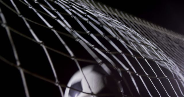 Soccer Ball Hitting Net at Night Close Up - Download Free Stock Images Pikwizard.com