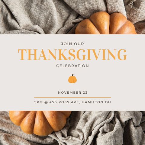 Thanksgiving Celebration Invitation with Rustic Pumpkin Decor