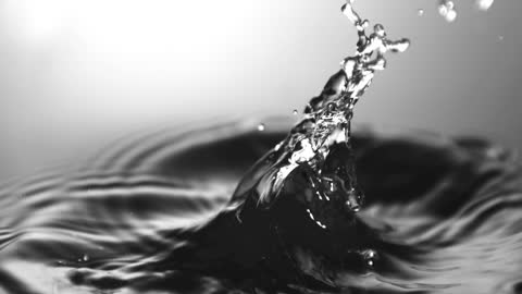 Water Splash from Object Impact in Slow Motion