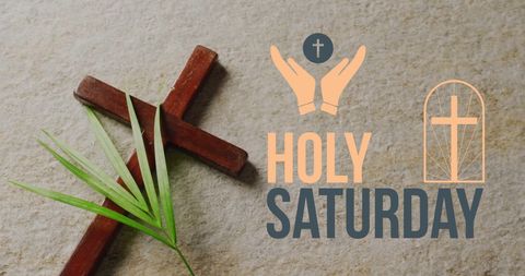 Holy Saturday Cross Palm Symbol Celebration Background