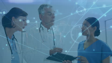 Medical Team Collaboration with Futuristic Digital Interface