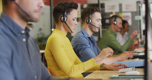 Customer Support Team Answering Calls in Busy Office - Download Free Stock Images Pikwizard.com