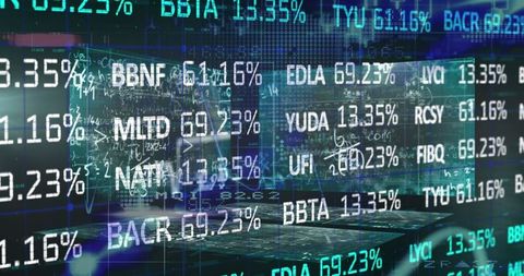stock market tickers on laptop screen in futuristic trading setup - Download Free Stock Images Pikwizard.com