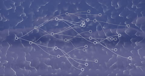 Abstract Neural Network Over Futuristic City Backdrop