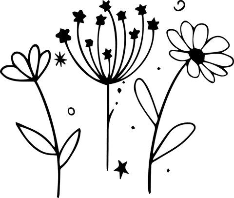 stylized floral illustration floating on transparent background - Download Free Stock Videos Pikwizard.com