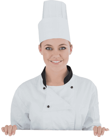 Smiling Chef Holding Blank Card with Transparent Background - Download Free Stock Videos Pikwizard.com