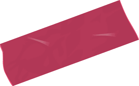 Red fabric with gentle folds on transparent background