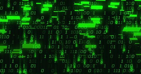 Flowing Matrix-Style Binary Code on Digital Grid - Download Free Stock Images Pikwizard.com
