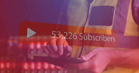 Person increasing follower engagement on digital scaffold