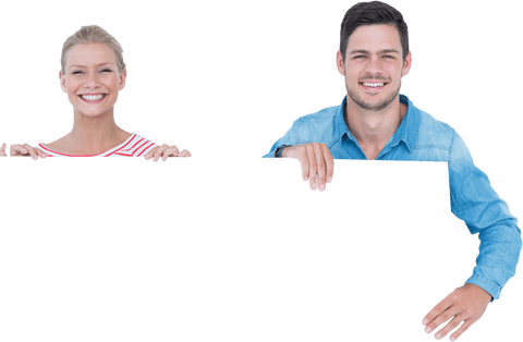 Happy Caucasian Couple Holding Mockup on Transparent Background - Download Free Stock Videos Pikwizard.com