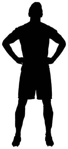 football player silhouette with arms akimbo on transparent background - Download Free Stock Videos Pikwizard.com