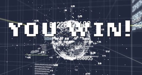 Victory Message Over Futuristic Digital Interface - Download Free Stock Images Pikwizard.com