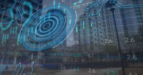 Futuristic Data Processing Concept in Urban Environment - Download Free Stock Images Pikwizard.com