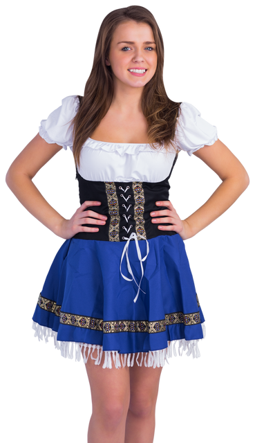 Happy Young Woman in Traditional Oktoberfest Dress Smiling at Camera on Transparent Background - Download Free Stock Videos Pikwizard.com