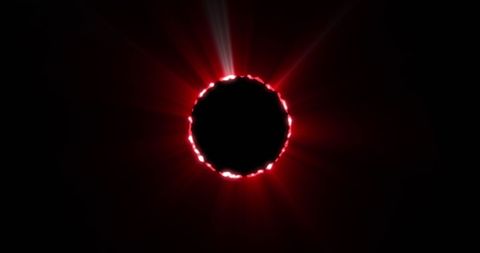 Abstract Glowing Red Eclipse Effect with Digital Light Rays - Download Free Stock Images Pikwizard.com