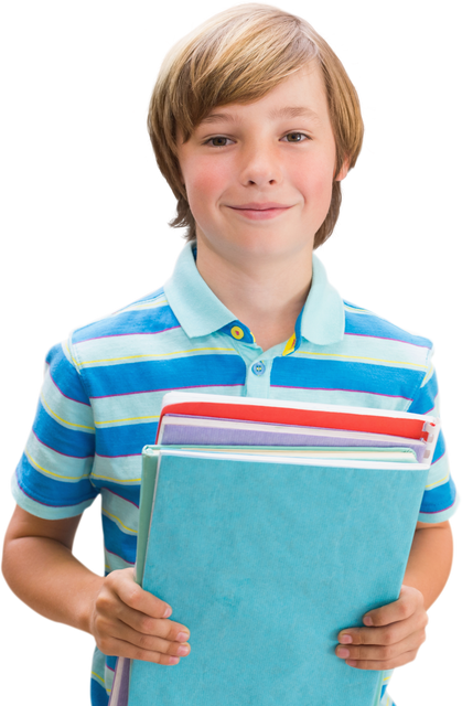 Cute Pupil Smiling Holding Notebooks Transparent Background - Download Free Stock Videos Pikwizard.com