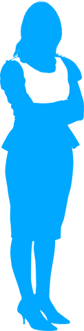 Transparent silhouette of businesswoman in confident pose