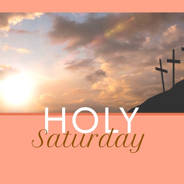 Holy Saturday Sunset with Three Crosses - Download Free Stock Templates Pikwizard.com