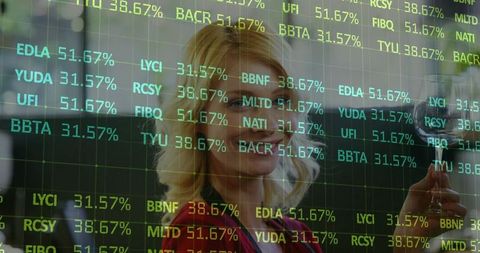 Analyst Inspecting Stock Data With Magnifying Glass This Use Of Modern Technology