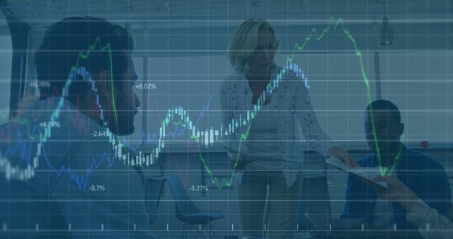 Business Team Analyzing Financial Data with Transparent Graph Overlay - Download Free Stock Images Pikwizard.com