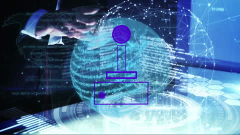 Businessman Interacting with Futuristic Digital Interface Worldwide