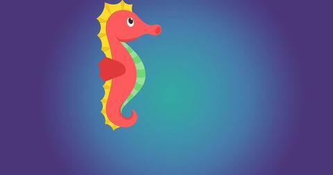 Vibrant Seahorse Illustration on Gradient Blue Background - Download Free Stock Images Pikwizard.com