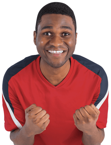 Transparent Afro-American Football Fan Cheering Excitedly