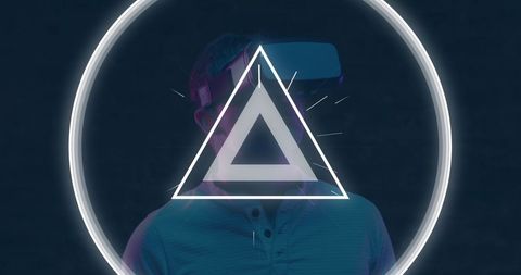 Geometric Shapes with Futuristic VR Theme