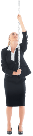Confident Businesswoman in Suit Pulling Transparent Chain - Download Free Stock Videos Pikwizard.com