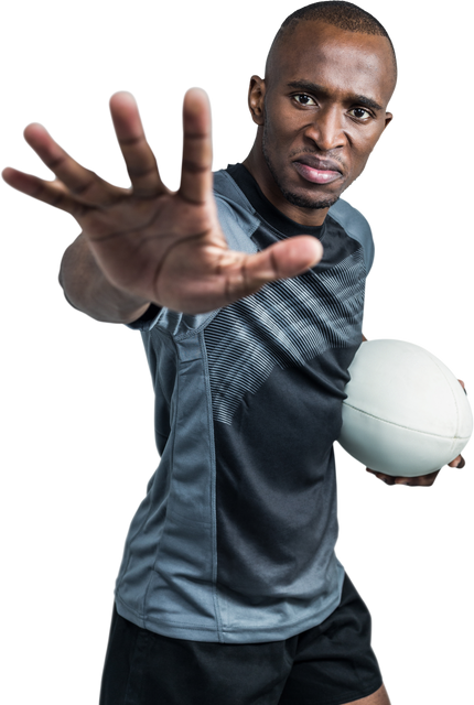 Dynamic Sportsman Holding Rugby Ball Gesture Transparent Background - Download Free Stock Videos Pikwizard.com