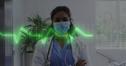 Confident Female Surgeon and Futuristic Cardiograph Display - Download Free Stock Images Pikwizard.com