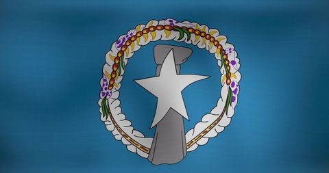 Northern mariana islands flag waving celebratory scene