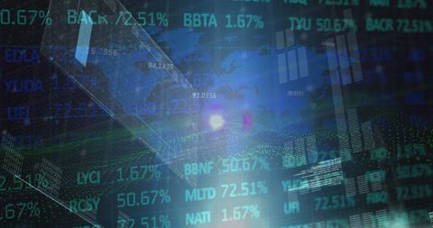 Digital Hologram of Stock Market Data and Global Finances - Download Free Stock Images Pikwizard.com