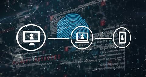 Digital Data Network with Security Interface Elements - Download Free Stock Images Pikwizard.com