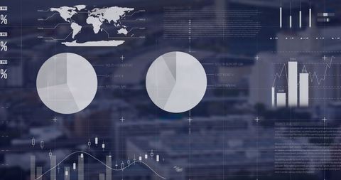 Futuristic Data Processing Over Cityscape With Artful Interface Design - Download Free Stock Images Pikwizard.com