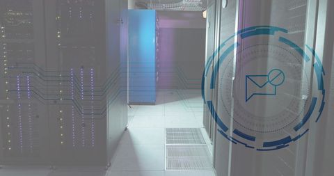 Secure Digital Messaging in High-Tech Data Center - Download Free Stock Images Pikwizard.com