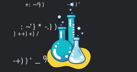 Educational chemistry and math concept illustration