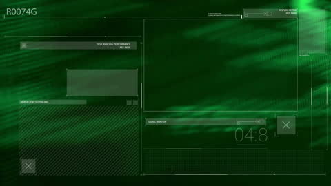 Futuristic Digital Data Interface with Green Streaming Graphics
